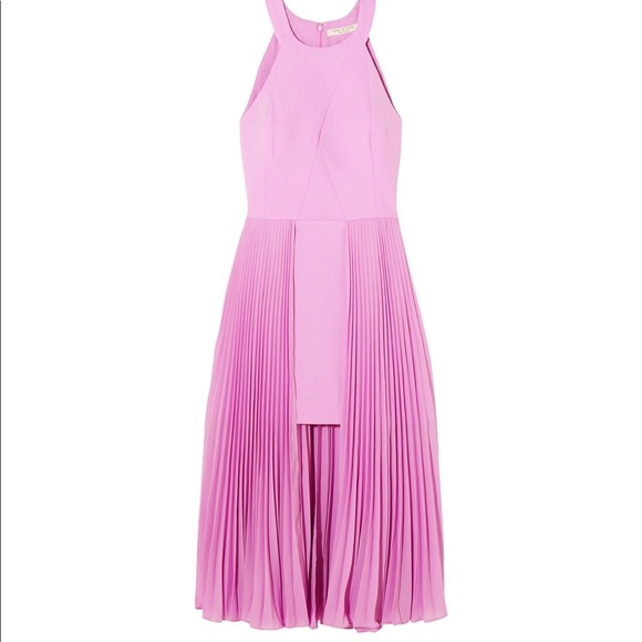Halston Heritage Pleated crepe midi dress - Picture 3 of 5